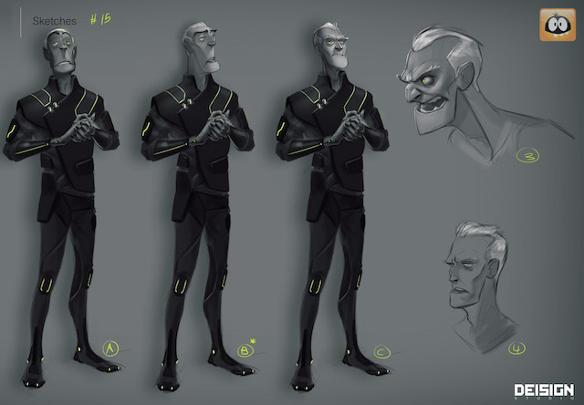 Character design sheet for Viktor