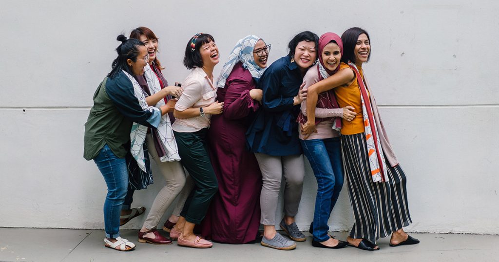 Women laughing together