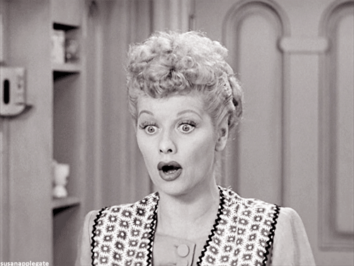 Lucille Ball hamming it up in I Love Lucy.