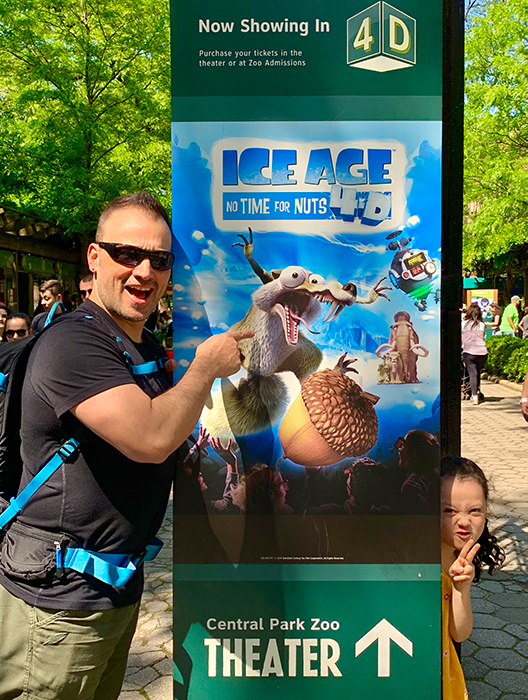 Dave and his daughter find Scrat from Ice Age in Central park
