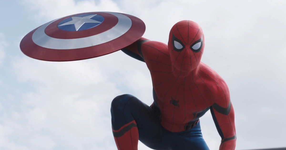 Spider-Man steals Captain America's shield