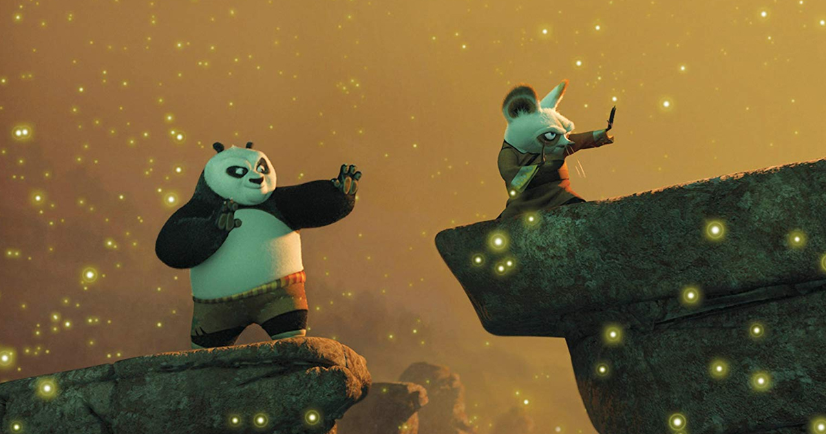 Po trains with Master Shifu in Kung Fu Panda